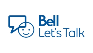 Bell Let's Talk logo with a smiling face and conversation prompt icons on the left side.