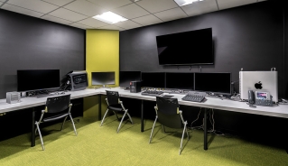 Audio editing suite at the Centre for Creative Media
