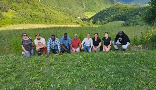 Group in the mountains