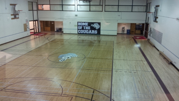 Gymnasium at the Victoria Avenue East Campus in Brandon, MB.