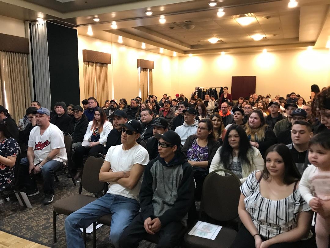 Crowd at end of program ceremony