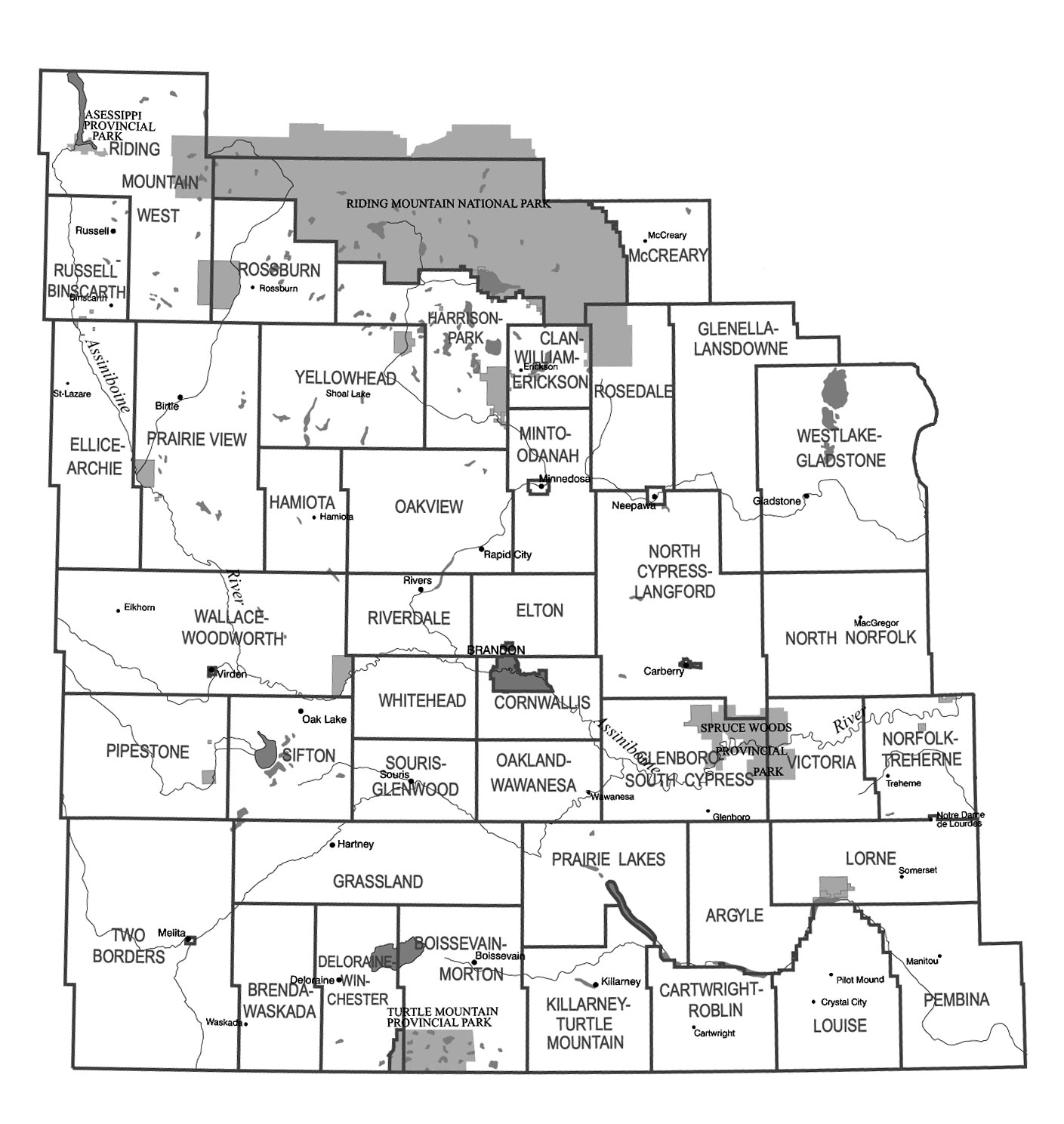 Map of Westman