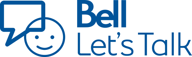 Bell Let's Talk logo with a smiling face and conversation prompt icons on the left side.