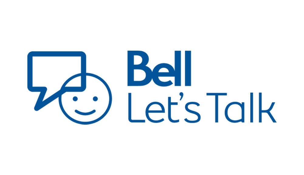 Bell Let's Talk logo with a smiling face and conversation prompt icons on the left side.