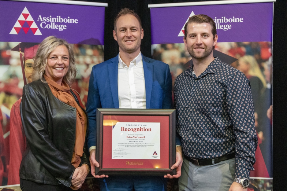Brian McCannell with his One to Watch alumni award certificate.