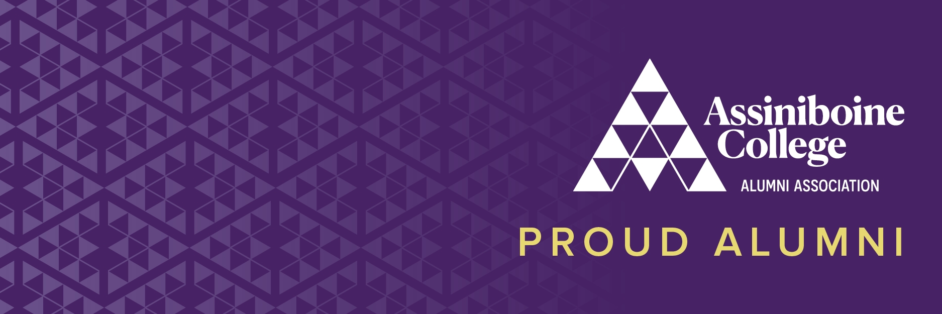 Alumni email signature on purple background.