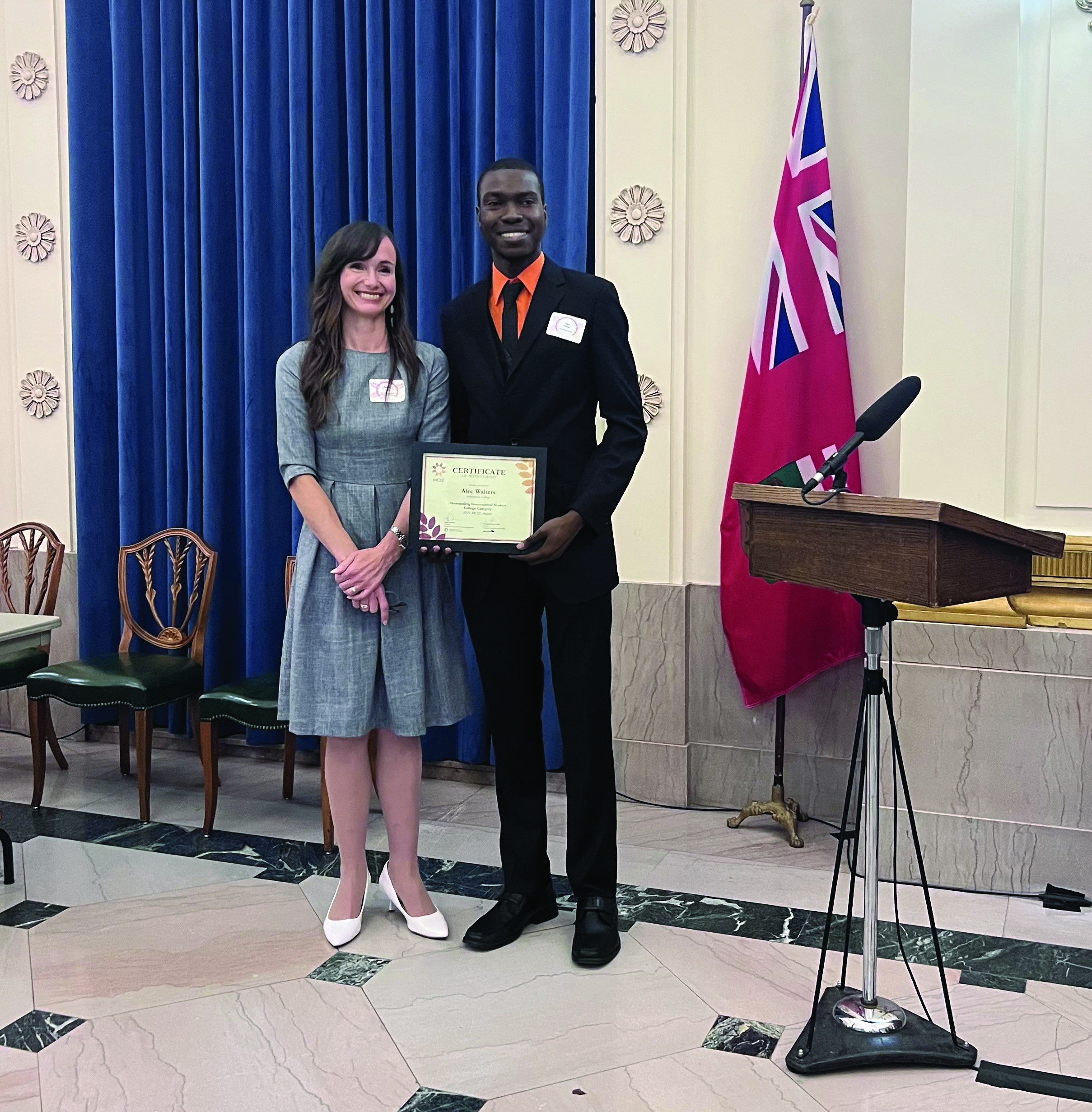 Alec Walters with Minister Renee Cable