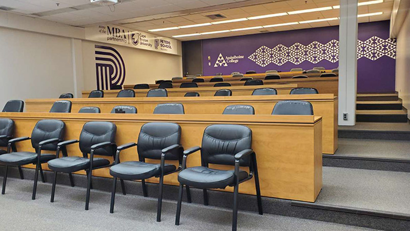Lecture theatre at Assiniboine's Victoria Avenue East campus.