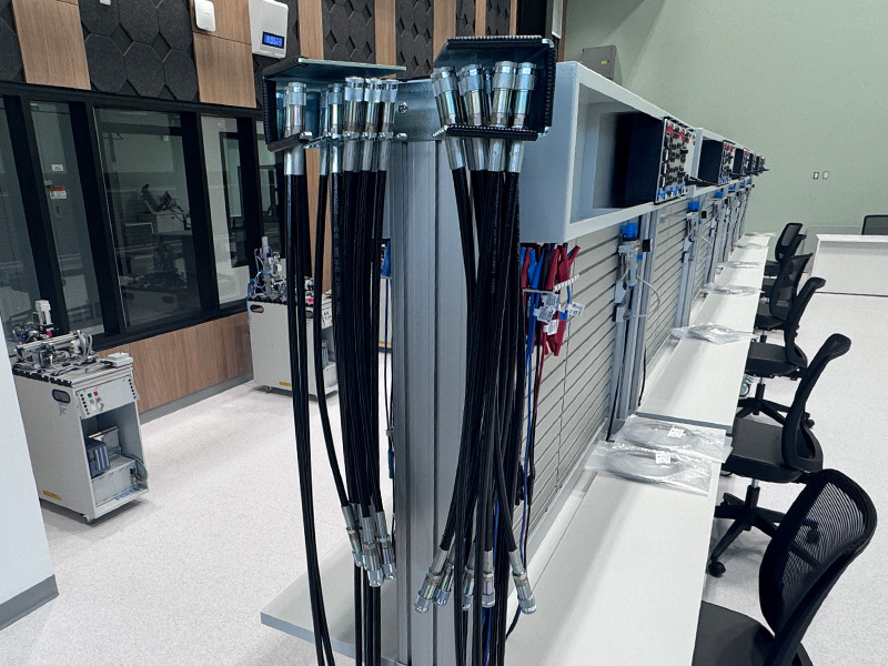 Pneumatic and Hydraulic Trainers close-up photo.