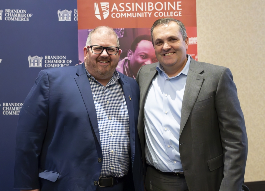 Assiniboine President Mark Frison with Cenovus's Executive VP and COO Keith Chiasson