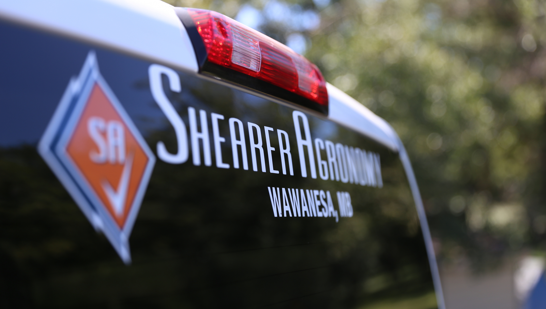 Shearer Agronomy company truck. The company is based out of Wawanesa, Manitoba. 
