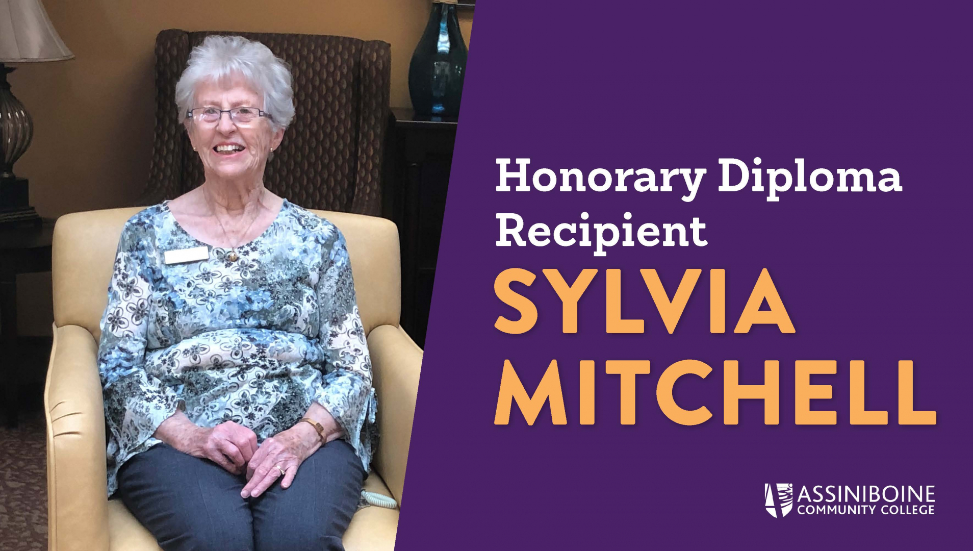 Sylvia Mitchell, Honorary Diploma recipient sits at her home in Riverheights Terrace