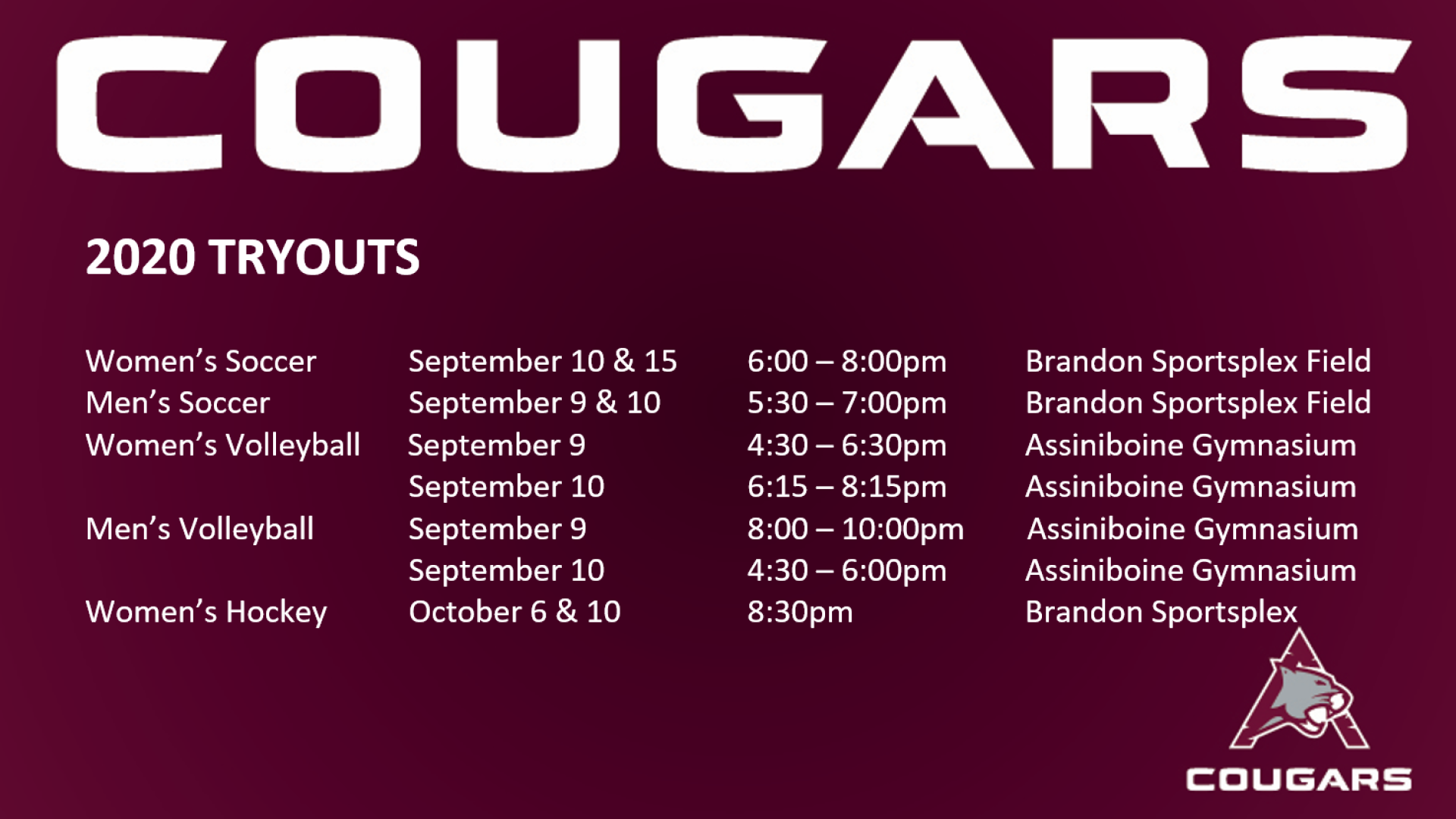 2020 Tryouts