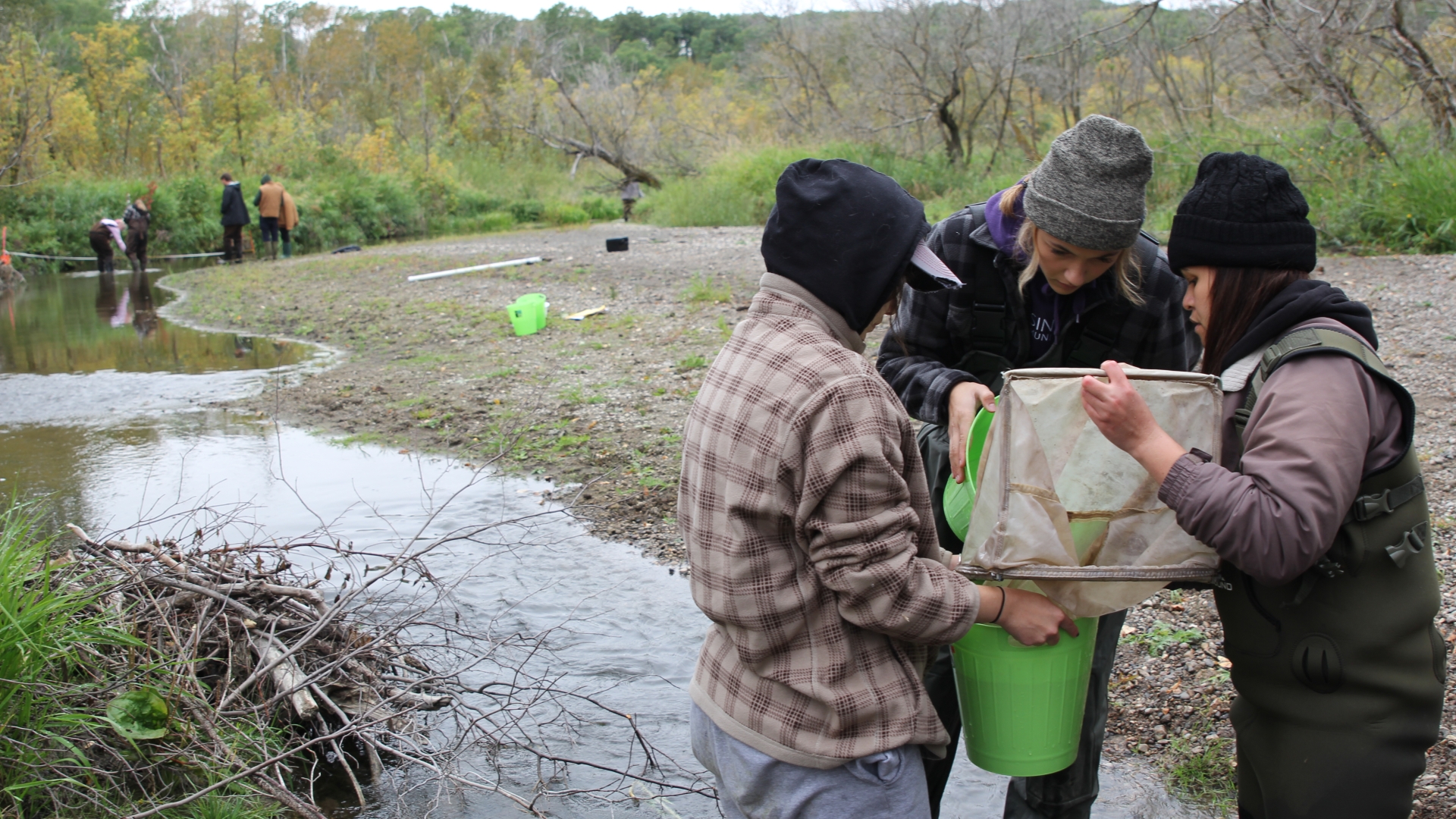 Land and water management students in the field