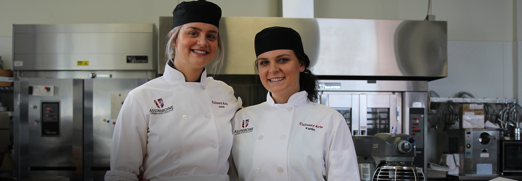 Student and staff spotlight banner featuring two Culinary Arts students.