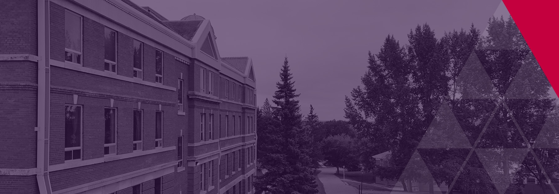 Generic banner with one of the buildings at the North Hill campus.